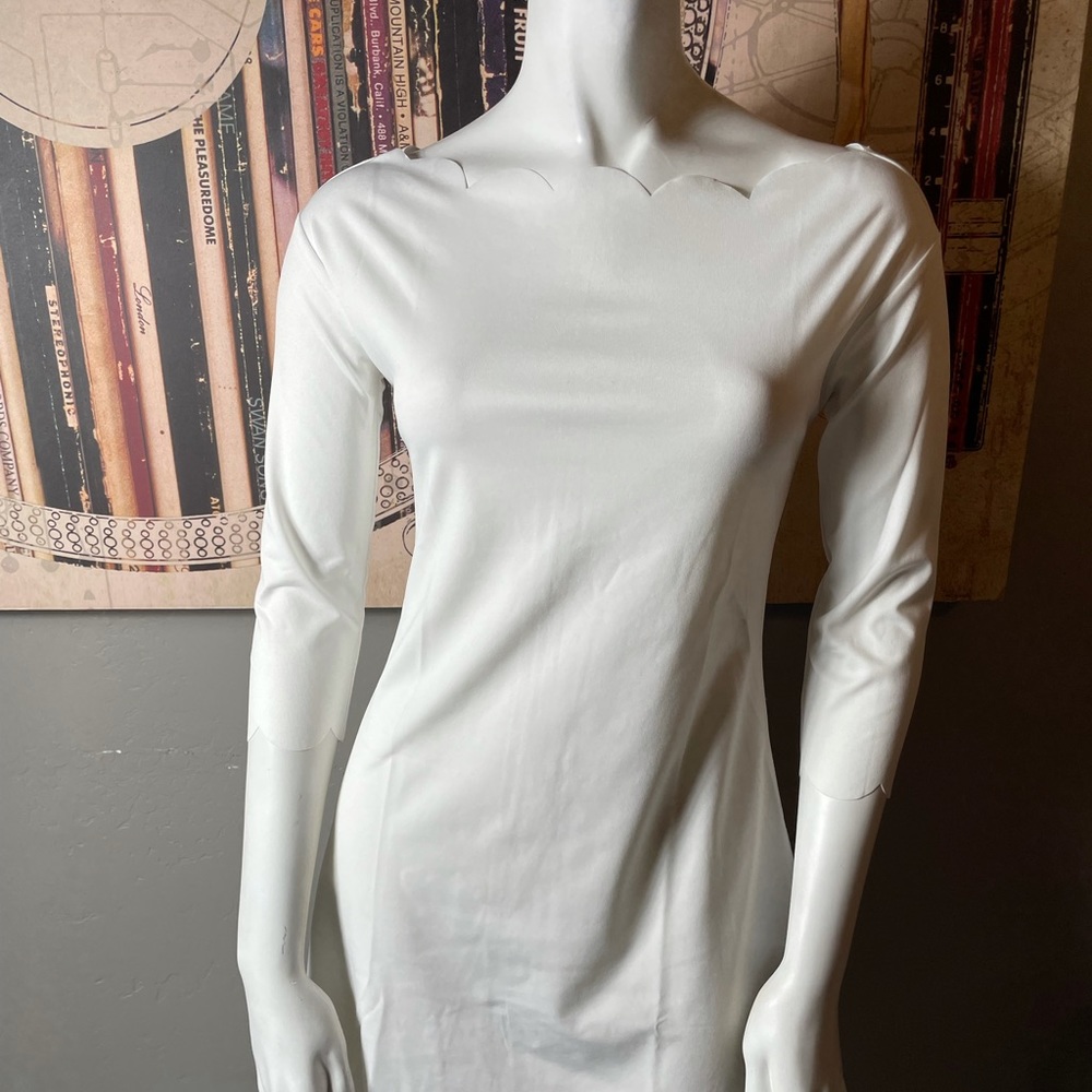 White Scalloped Dress